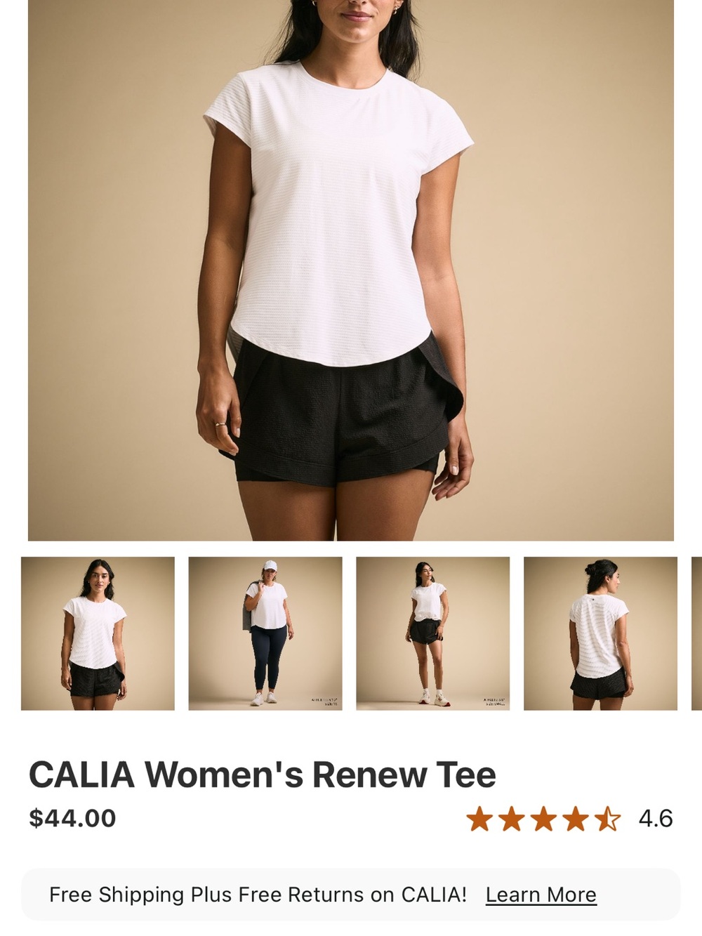 CALIA by Carrie Underwood White Short Sleeve Renew Tee